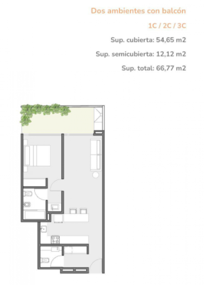 Ultima Unidad Disponible Depto Dos Amb C/ Balcon Colegiales a Pasos de Palermo