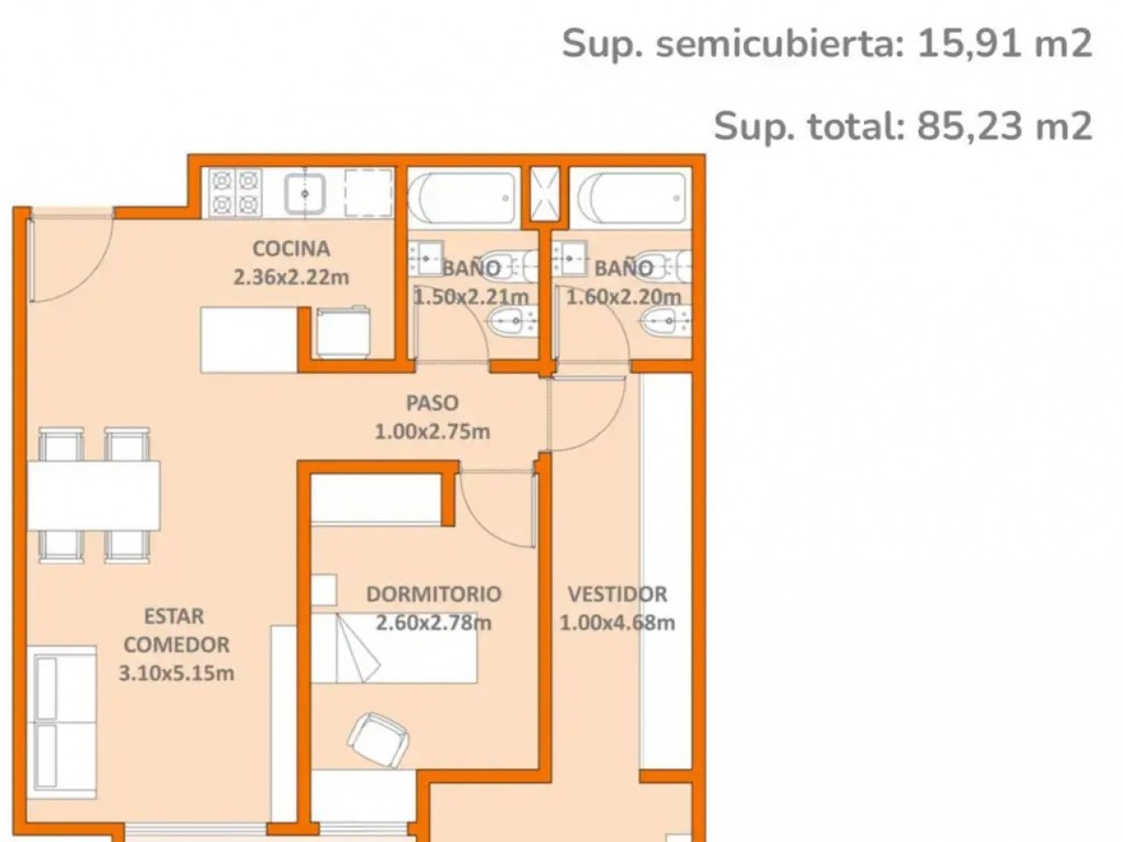Departamento en Venta 3 ambientes, 100m² totales, Frente - Blanco Encalada 5600, Villa Urquiza
