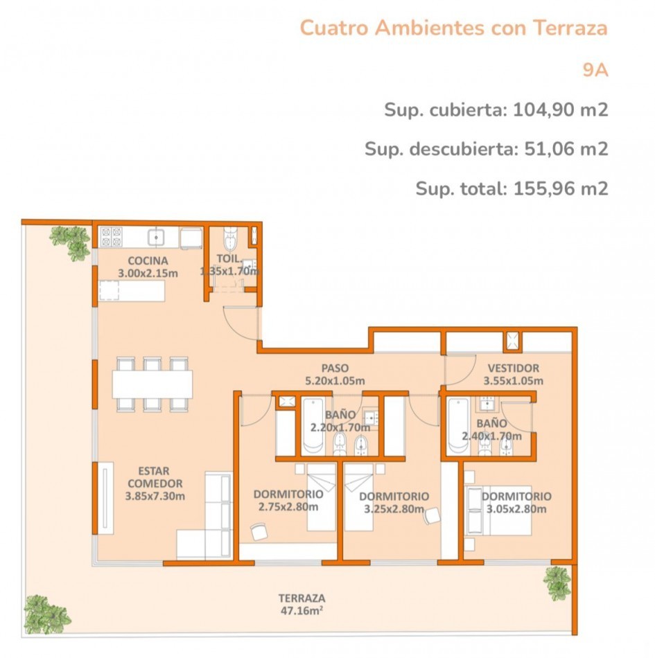 Departamento 2 ambientes en pozo con balcon en Villa Urquiza - Blanco Encalada y Ceretti | 56,61 m², piso 2, 24 cuotas