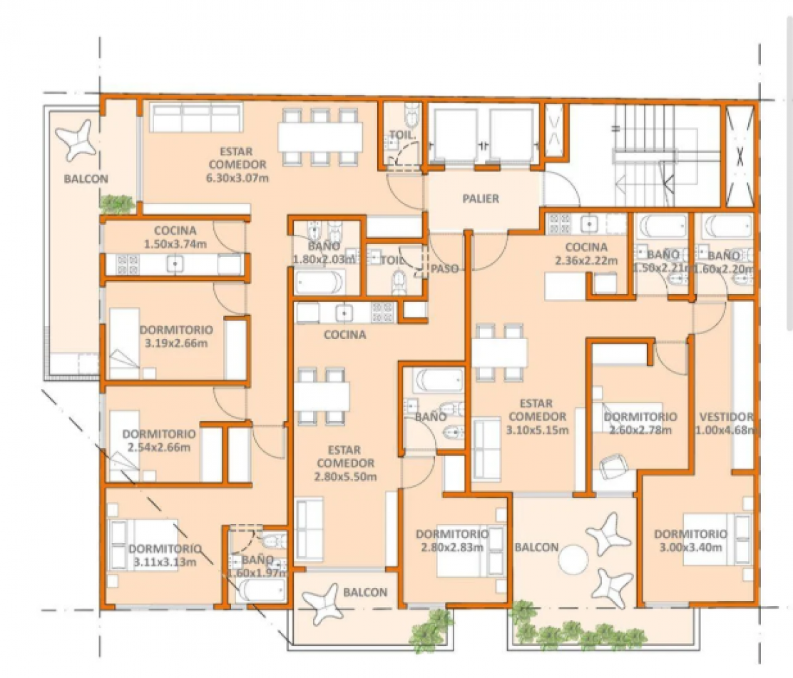 Departamento 2 ambientes en pozo con balcon en Villa Urquiza - Blanco Encalada y Ceretti | 56,61 m², piso 2, 24 cuotas