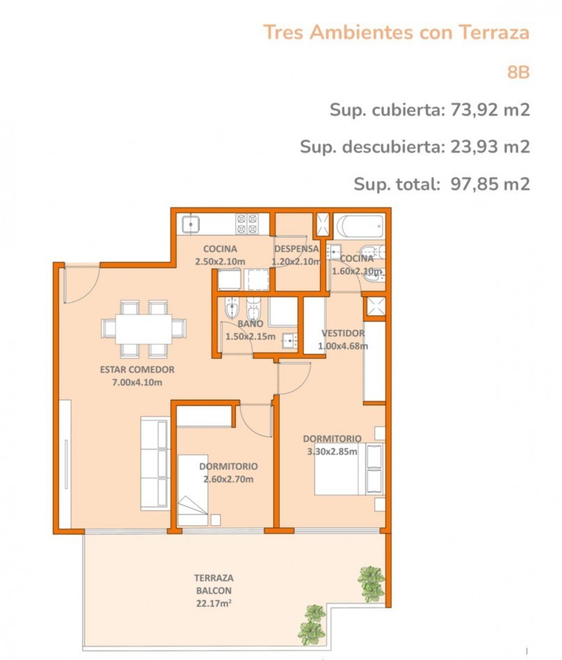 Departamento 3 ambientes en pozo con balcon en Villa Urquiza - Blanco Encalada y Ceretti | 85,23 m², piso 6, 24 cuotas