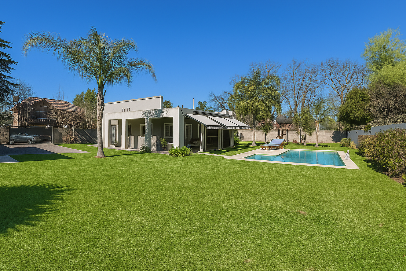 APTO CREDITO VENTA casa tres dormitorios jardin, pileta, cochera cubierta en Pacheco