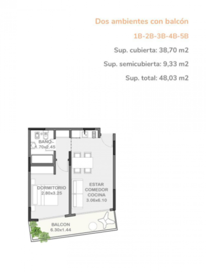  Venta en Construccion Depto 2 Ambientes en Parque Chas a m del Subte B