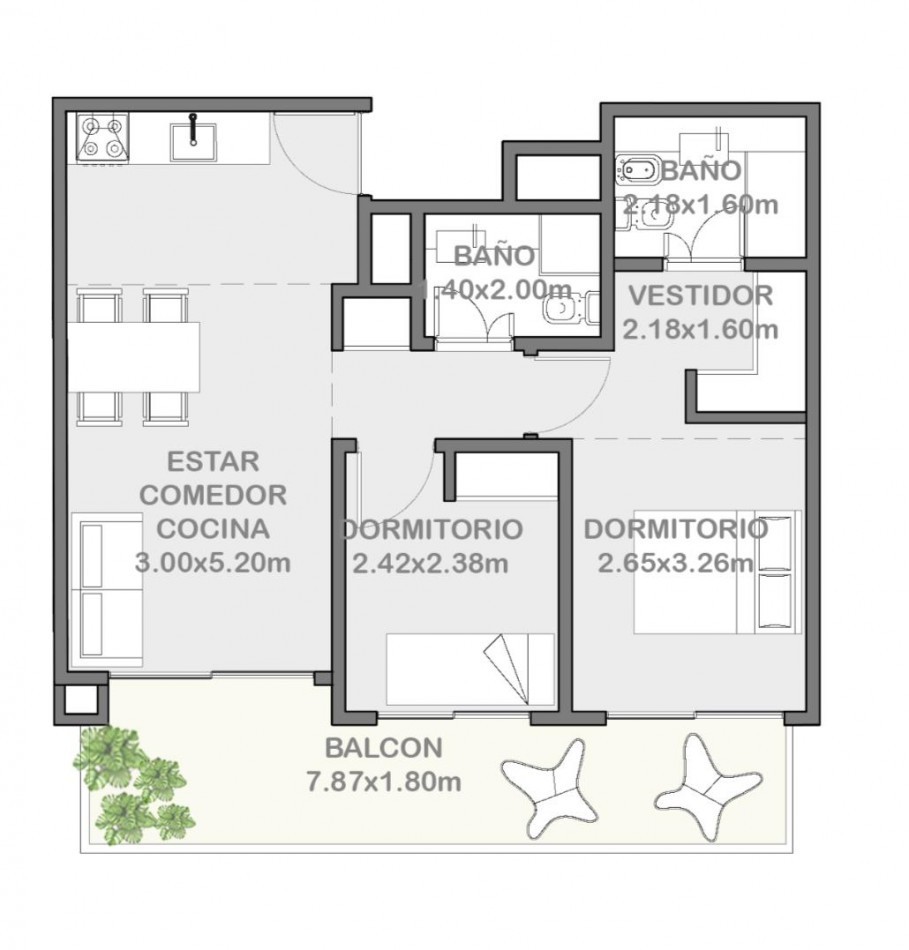 Departamento tres ambientes con balcon terraza en venta en Colegiales en construccion entrega 2027