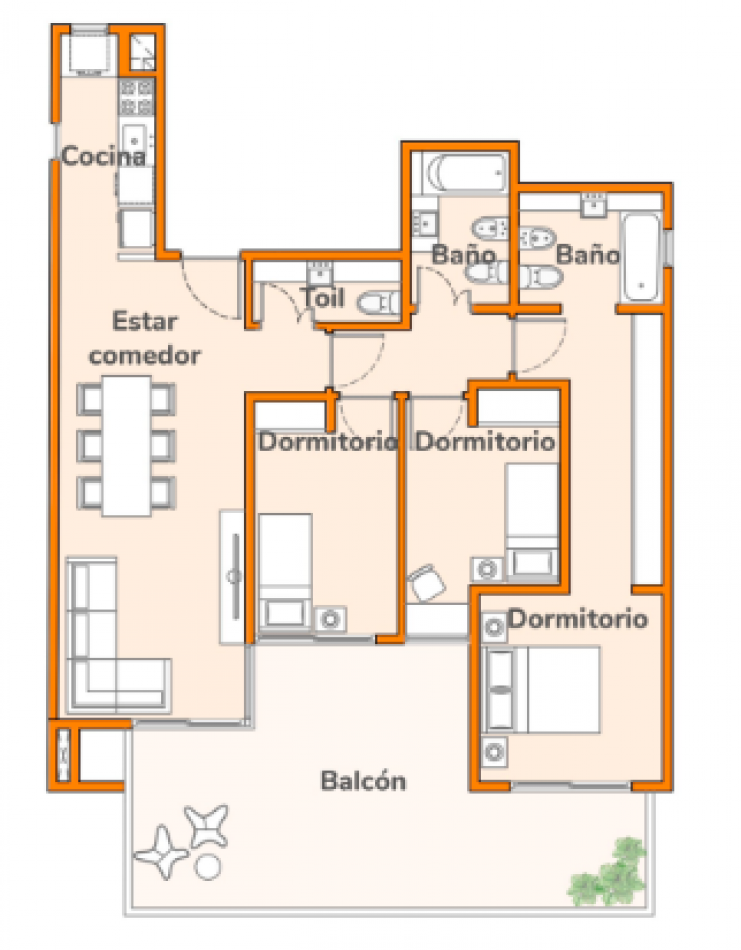 Departamento en venta en Villa Urquiza 4 ambientes en pozo con balcon terraza de 28 m² y parrilla