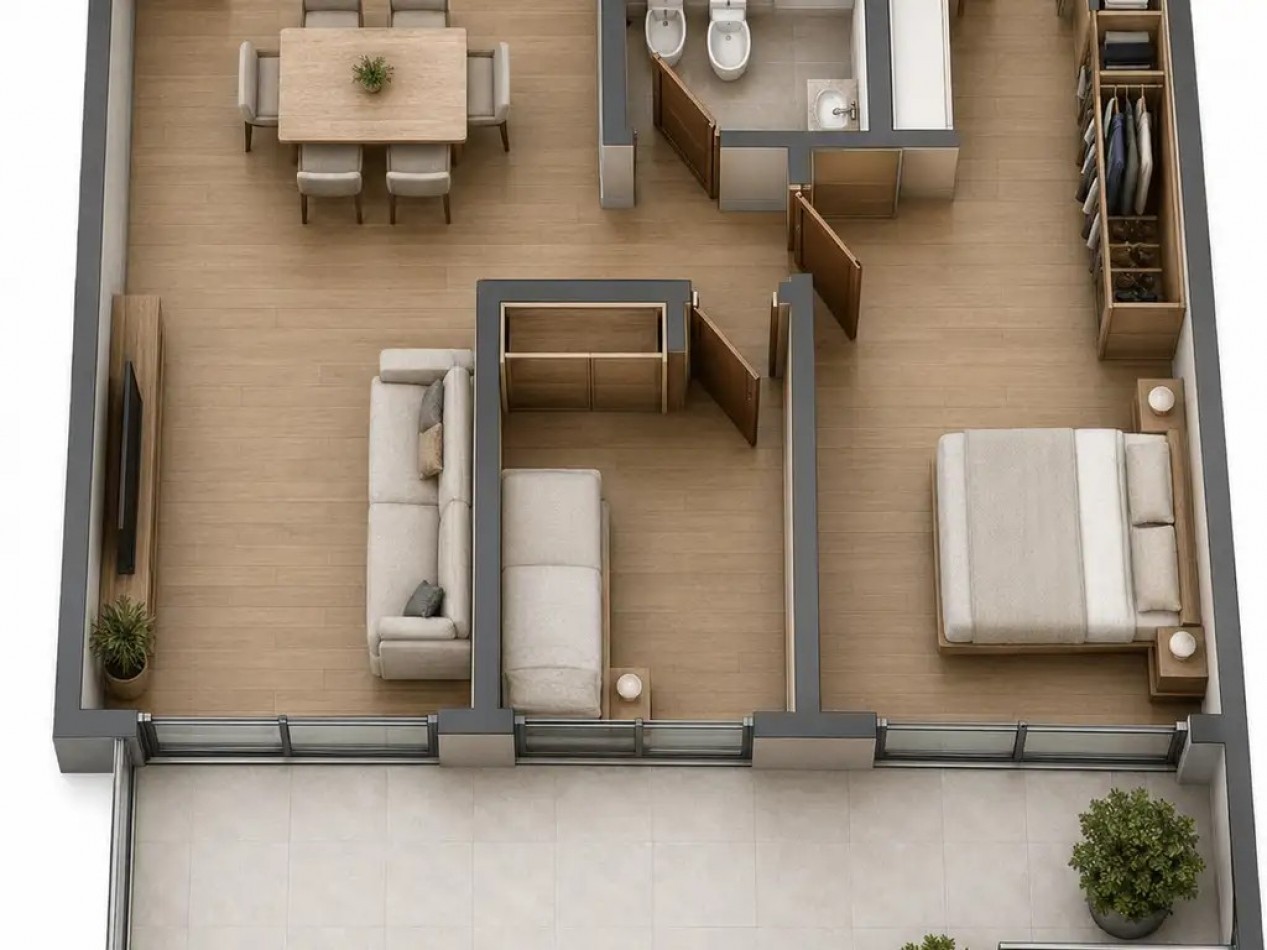 Departamento en venta en Villa Urquiza 3 ambientes en pozo con terraza propia, piso 8